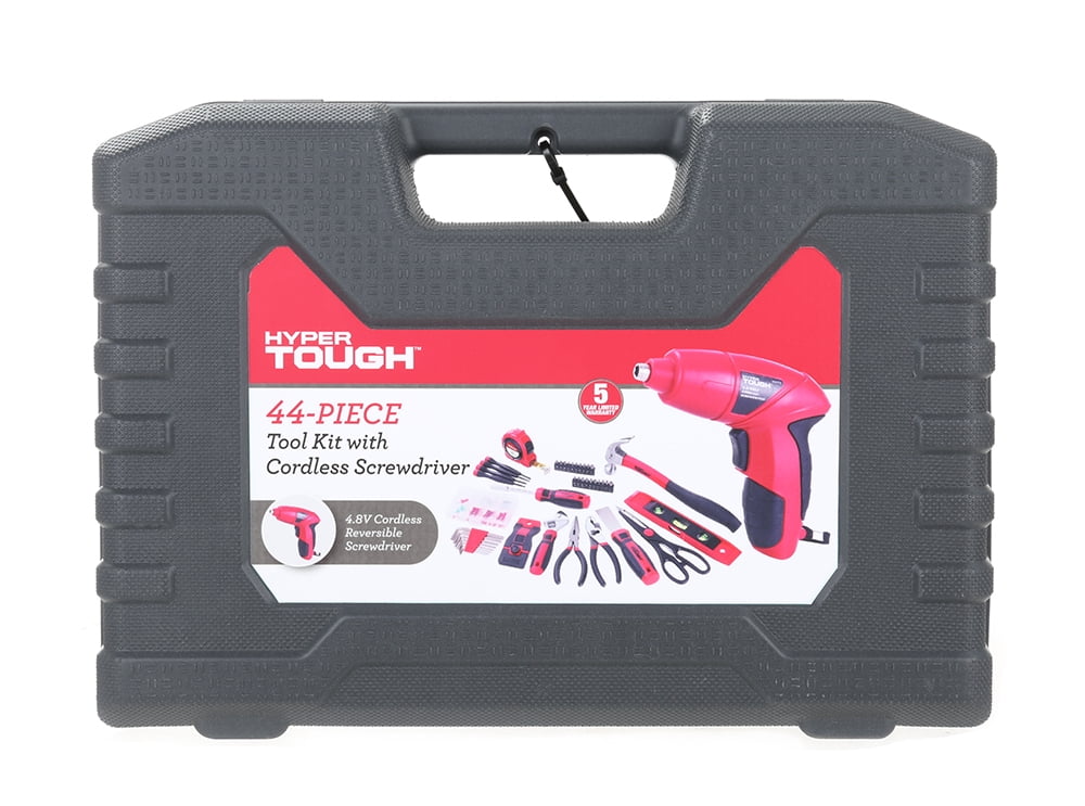 Hyper Tough 45 Piece Home Tool Kit Including 4.8v Power Screwdriver