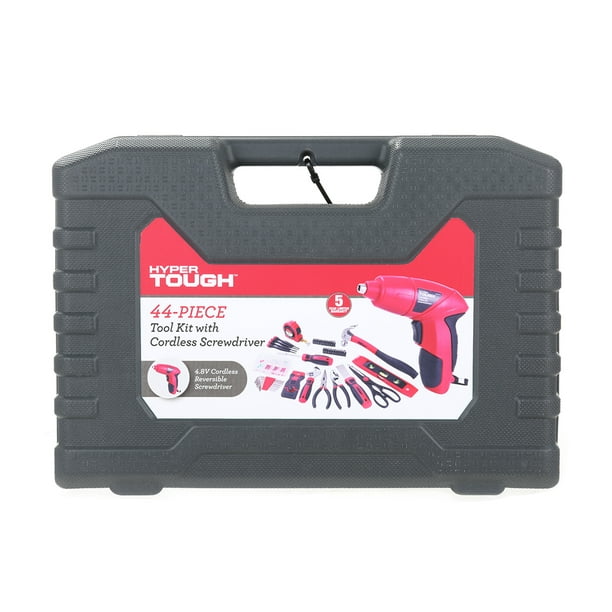 Hyper Tough 45 Piece Home Tool Kit Including 4.8v Power Screwdriver