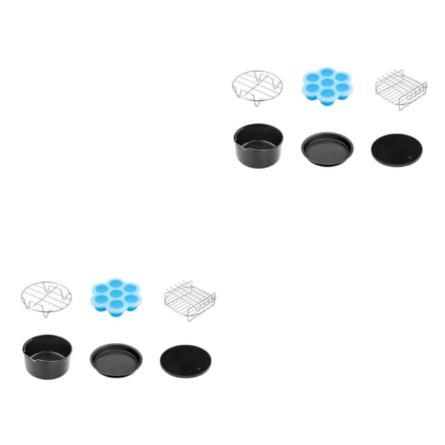 Bewildely Juego de accesorios para freidora de aire de acero inoxidable, molde para pastel de pizza de grado alimenticio y resistente al calor, 7 pulgadas 2piezas