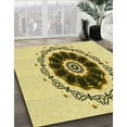 thumbnail image 3 of Ahgly Company Tapis de Zone Rond Lavable en Machine Intérieur Transitionnel Brun Doré Foncé, 8 Pieds Rond, 3 of 7