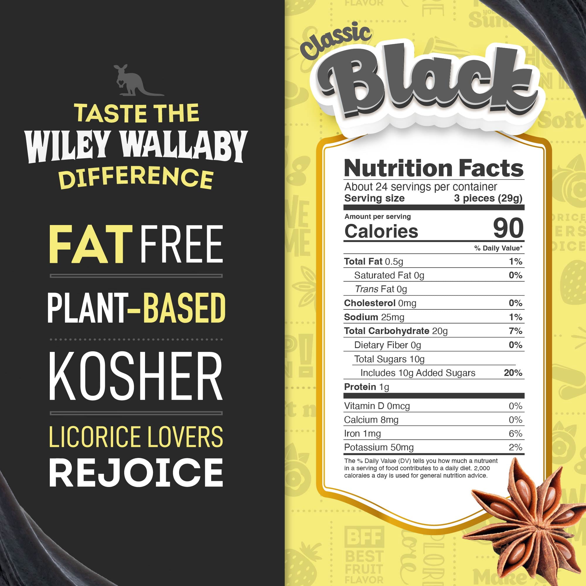 Wiley Wallaby Licorice 24 Ounce Classic Gourmet Soft & Chewy Australian Black Licorice Candy Twists, 3 Pack