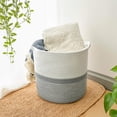 thumbnail image 2 of Basket Hangers Rope Woven Decorative Dirty Clothe Basket Laun Storage Basket Gray 20cm, 2 of 7