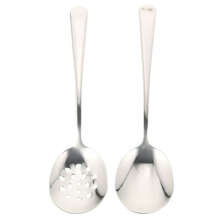 Worgeous Small Slotted Serving Spoon Stainless Steel 2Pcs Ergonomic Handle for Kitchen