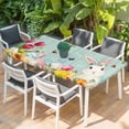 thumbnail image 2 of Easter Bunny Table Cloths for 4 Foot Rectangle Tables, Farmhouse Watercolor Eggs Tulip Wooden Grain Patio Waterproof Elastic Fitted Tablecloths, Washable Rectangular Table Cover for Camping, 2 of 8