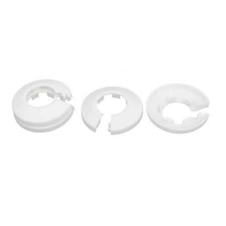 - 25mm Plastic Wall Flange Radiator Water Pipe Cover Collar White 4pcs