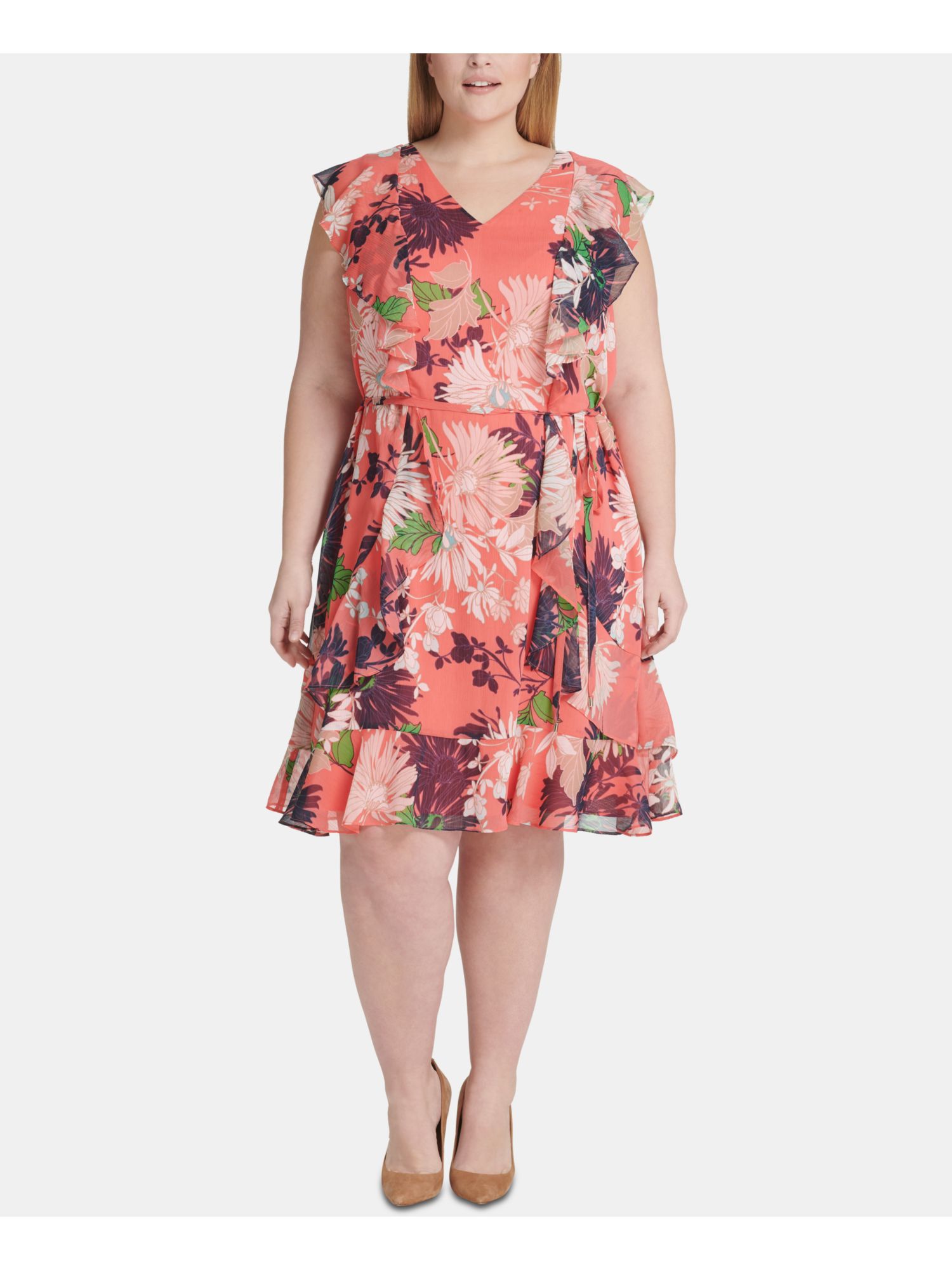 tommy hilfiger pink floral dress