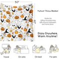 thumbnail image 4 of Manta de Halloween, manta de forro polar con diseño de bruja, calabaza y murciélago para Halloween, para mujer, manta de franela para el hogar, sala de estar, sofá, cama, silla o dormitorio, 60 x 50, 4 of 7