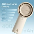 thumbnail image 3 of Handheld Portable Turbo Fan [16H Max Cooling Time], 4000mAh USB Rechargeable Personal Battery Operated Mini Small Pocket Fan with 5 Speeds for Travel/Outdoor/Vacation/Concerts - Brown, 3 of 5