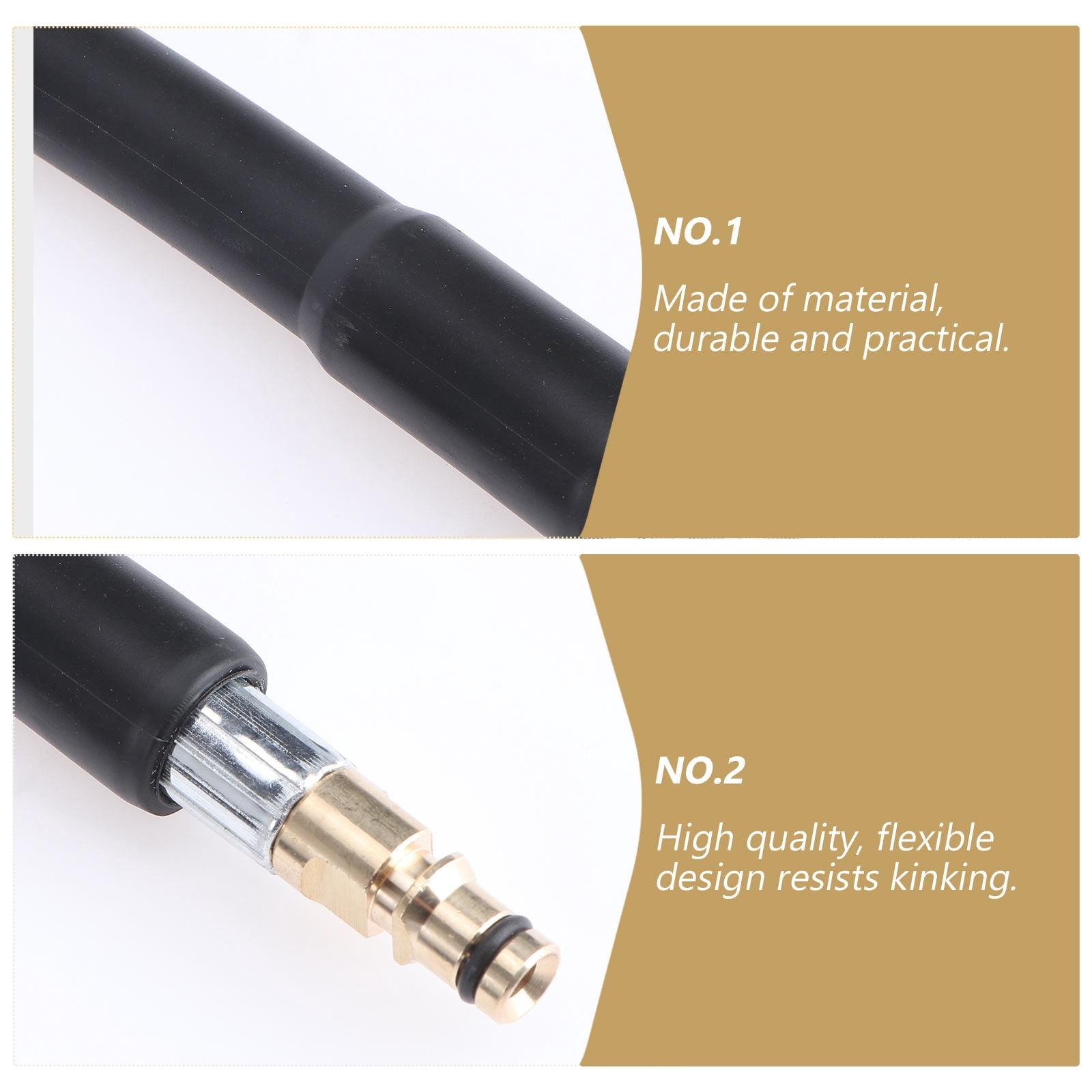 OUNONA Black Rubber Washing Machine Hose Durable Flexible Design for Electronic Cold Cleaning Machine 8M