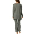thumbnail image 3 of Unique Bargains Women's Knit Lounge Sleepwear Pants Shrug Cardigan 3ps Pajama Set, 3 of 5