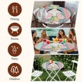 thumbnail image 7 of Easter Bunny Round Tablecloth, Fitted Table Cover with Elastic for 55"-60" Round Tables, Cute Rabbit Eggs Flowers Colorful Wood Plank Table Cloth Outdoor Indoor Dinning Party Waterproof Tablecloths, 7 of 7