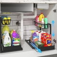 thumbnail image 3 of REALINN Organizador debajo del fregadero, 2 unidades de organizadores y almacenamiento de cocina de altura ajustable, organizador de gabinete deslizante extraíble de 2 niveles, multiusos para gabinete, 3 of 4