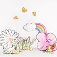 thumbnail image 3 of Standing Rainbow Tulip Garden Foam Board Cutout|Set of 16 Hand Painted Watercolor Daisy Squirrel Decor Board|Cartoon Grass Animal Garden Party Decoration |Baby Shower Birthday Backdrop Photo Props, 3 of 5