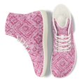 thumbnail image 3 of Psesaysky High-Top Barefoot Shoes Pink Pattern Walking Shoes for Women Water-Resistant Comfortable Sneakers Size 6-13.5, 3 of 7