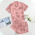 thumbnail image 2 of Silk Pajama Sets – Luxury Satin Pajama Sets for Women, Comfortable Sleepwear for Relaxation Women's Casual Printed Pyjama Set Silk Satin Short Sleeve Button Down Top And Shorts Set, 2 of 3