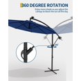 thumbnail image 5 of Arigeas 10FT 360 Degree Rotation Cantilever Umbrella with Cross Base, Outdoor Offset Patio Umbrella with Tilt and Crank Lift, 5 of 6