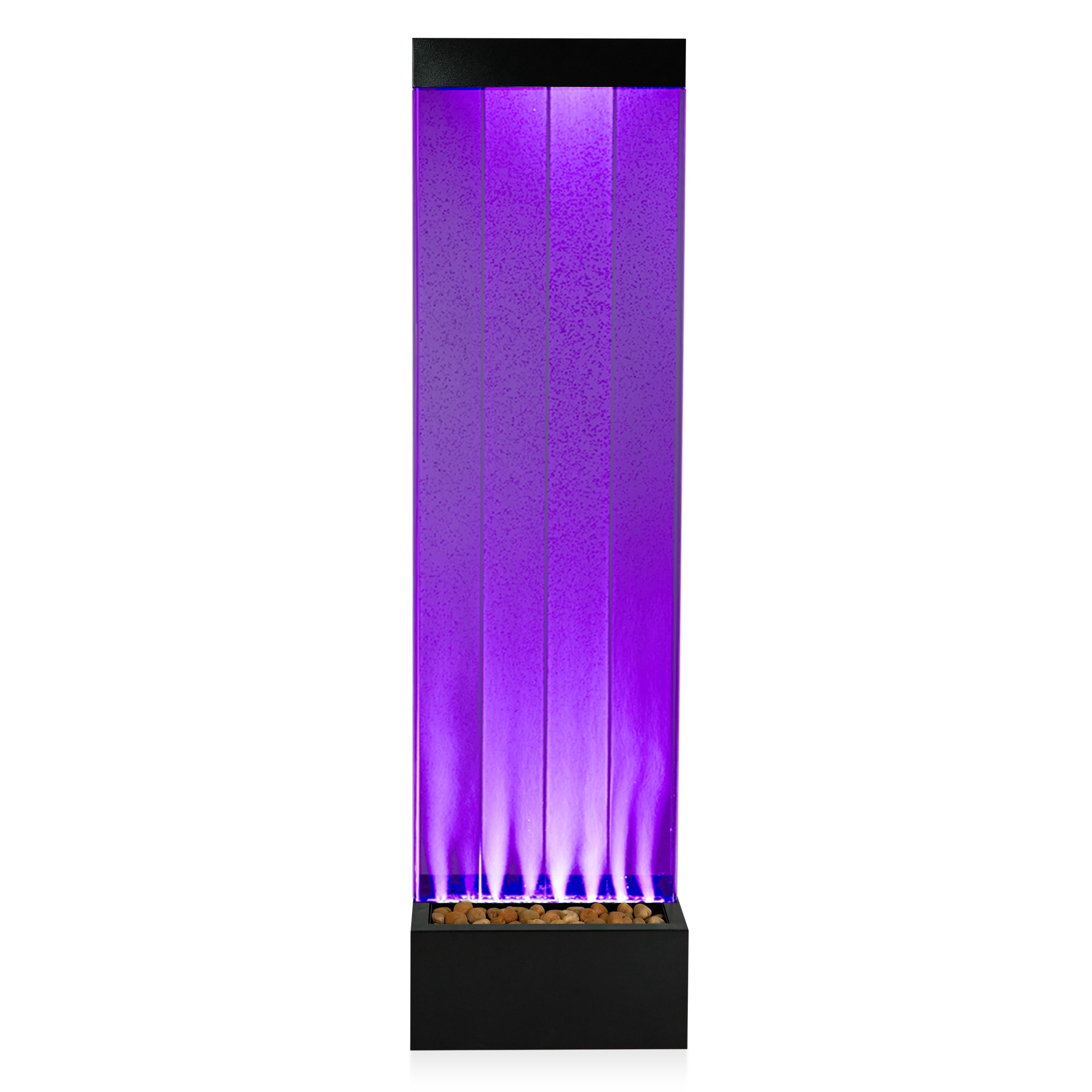 Alpine Corporation MLT134BK 72"H Indoor Bubble Wall Fountain with Color-Changing LED Lights & Remote, Black