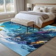 thumbnail image 4 of Shark Coastal Area Rug 5x8 FT, Non Slip Bedroom Throw Carpet, Summer Beach Coral Ocean Nautical Washable Soft Floor Carpet Non-Shedding Rug for Living Room Nursery Dorm Office, 4 of 9