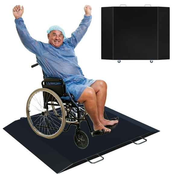 TETHYSSY Báscula para silla de ruedas de 1000 x 0,1 lb, báscula médica digital con rampa doble exten