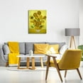 thumbnail image 3 of Van Gogh Canvas Wall Art - Giclee Canvas Prints Vase with Fifteen Sunflowers Painting Picture Reproduction Bedroom Home Decor Modern Stretched and Framed Floral Picture Artwork 12x16inch, 3 of 6