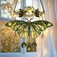 thumbnail image 2 of Moonlit Luna Moth Acrylic Suncatcher, Celestial Faux Stained Glass Window Ornament, Witchy Boho Garden Decor Gift For Fairycore Lover, 2 of 5