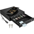 thumbnail image 1 of Cash Register Drawer, 13" 12 V, for POS System with 4 Bill 5 Coin Cash Tray, Removable Coin Compartment & 2 Keys Included, RJ11/RJ12 Cable for Supermarket, Bar, Coffee Shop, Restaurant(USD Only), 1 of 7