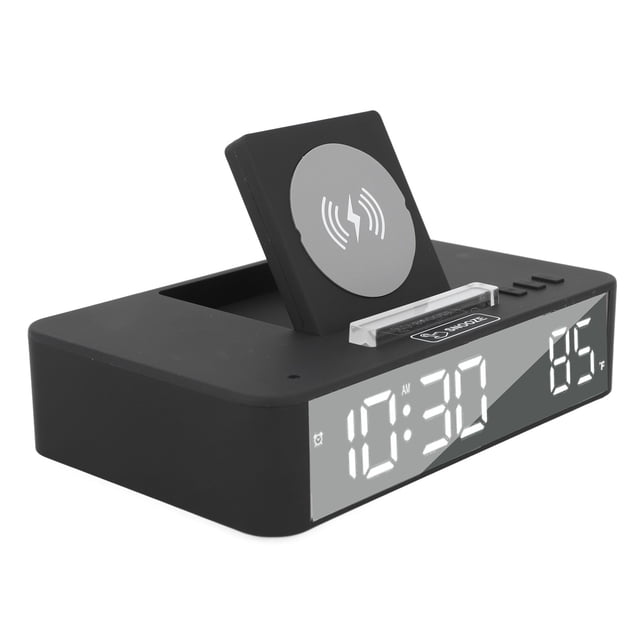 Reloj Despertador Digital Jadeshay con Espejo LED Carga Inalámbrica 10W