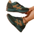 thumbnail image 2 of Domuza sneakers for women, Retro Running Style Casual Shoes, Lace-Up Non-Slip Comfortable Trainers for Daily Walking Green 8.5（EU-41）, 2 of 7