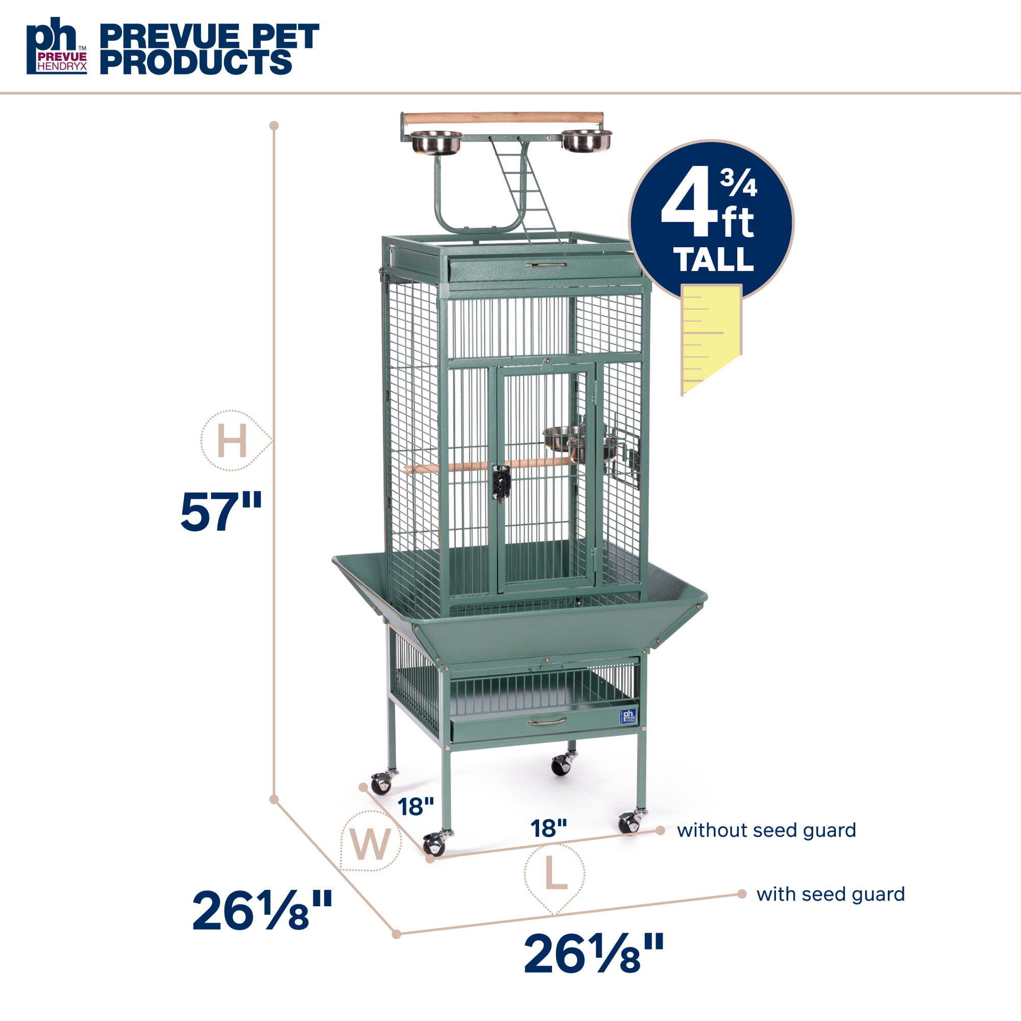 Prevue Pet Products Wrought Iron Select Birdcage, Coco Brown, 18x18x57 