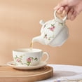 thumbnail image 4 of Juego de Té de Porcelana YONGSHENG Tetera y Taza Floral Flores de Ratán, 4 of 5