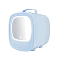 thumbnail image 1 of Mini refrigerador para el cuidado de la piel 6L con espejo de maquillaje LED, portátil, refrigerador de maquillaje Mini refrigerador para cosméticos Uso doméstico del coche azul, 1 of 8