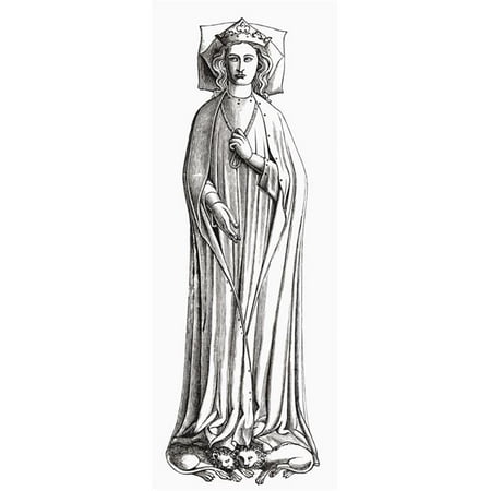 Castille 3 Lights - Eleanor of Castile, 1241 to 1290 First Queen Consort of Edward I of England From The Book Short History of The English People by J.R. Green Published London 1893 Poster Print, 12 x 30 - Large