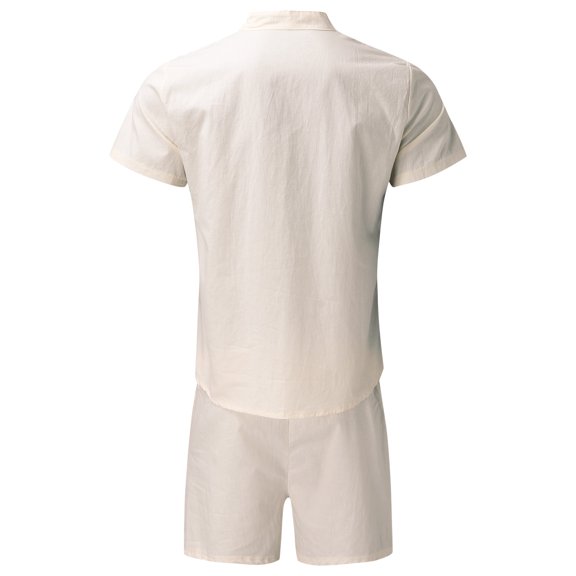 Vedolay Short Outfits For Men Summer Outfits for Men Stylish Printed Tracksuits Sport Summer Short Sleeve and Shorts Set for Men,Gray L