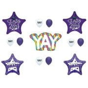 Yay!! Class of 2021 Purple Graduation Party Balloons Decoration Supplies Graduate