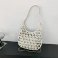 thumbnail image 3 of Bolsos de hombro de PU sólido a la moda con agujeros, cadenas, remaches, bolsos de mano para mujer, 2024, nuevo estilo de diseñador con personalidad, bolso para mujer, 3 of 5