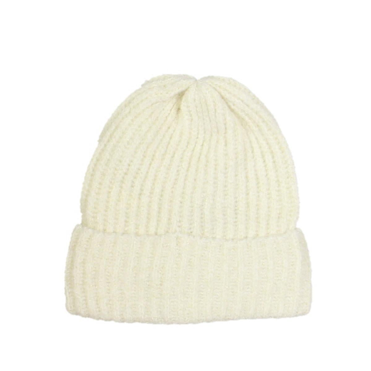 Style & Co. Womens Ribbed Knit Glitter Beanie Hat Ivory O/S