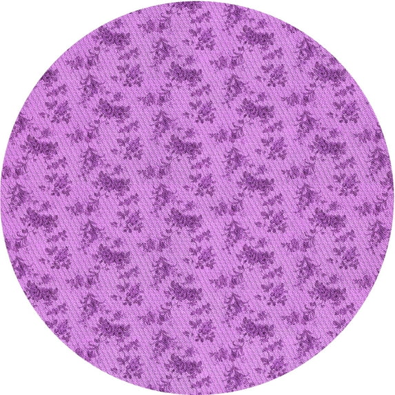 Ahgly Company Indoor Round Patterned Violet Purple Area Rugs, 6' Round