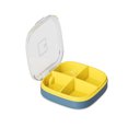 thumbnail image 1 of Caja de pastillas Contenedores de viaje portátiles Tablet Almacenamiento Dispensador Diseño de diseño Sello en forma de U Groove con tapa clara para viajes Células azules oscuras Inevent HA028202-03, 1 of 7