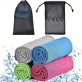 thumbnail image 1 of LOVEVER 4-Pack Large Cooling Towels (40x12 Inches) - Quick-Dry  Fast-Acting Cooling - Soft  Lightweight & Compact for Gym  Travel  Sports  Beach  Spa - Includes Zippered Storage Bag - Non, 1 of 7