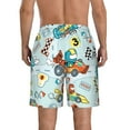 thumbnail image 3 of Bixox Men's Cartoon Car Racing printing Casual Classic Fit Short Summer Beach Shorts, 3 of 6