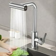 thumbnail image 4 of Classic Single Handle Pull Out Faucet, Waterfall Stainless Steel Sink Faucet for Farmhouse Camper Laundry Rv Bar (Silver), 4 of 8
