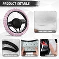 thumbnail image 4 of Uorisanigo Cow Print Fluffy Steering Wheel Cover Pink Car Steering Wheel Cover for SUV Vehicle Sedan Soft Car Steering Wheel Protector for Drivers Warm Car Wheel Covers 15 Inch Gift for Birthday, 4 of 8