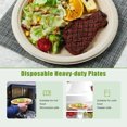 thumbnail image 6 of Compostable Paper Plates Set 250PCS Disposable Plates and Utensil Biodegradable Dinnerware for Party Sugarcane Plates Forks Knives Spoons for 50 People, 6 of 8