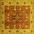 thumbnail image 1 of Ahgly Company Machine Washable Indoor Square Oriental Yellow Industrial Area Rugs, 5' Square, 1 of 4