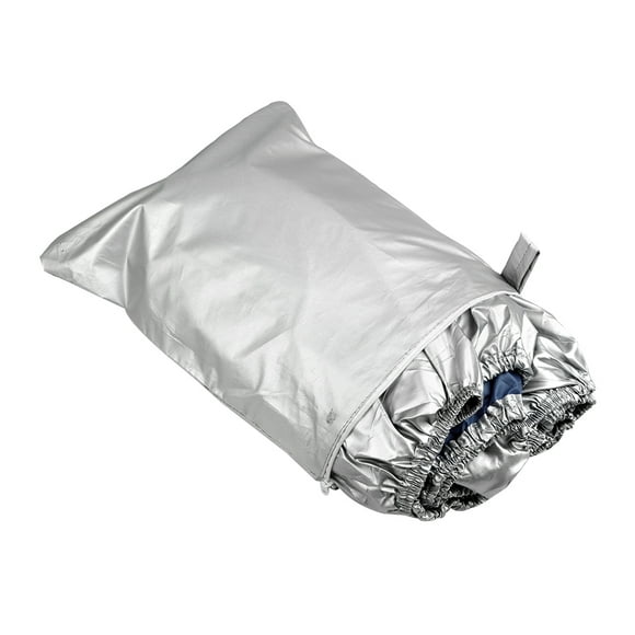 Boat Cover Yacht Outdoor Protection Waterproof Heavy Duty Silver Reflective 300D Oxford Fabric -smashing Durable and Tear Proof Fits V-HULL TRI-HULL Runabouts and Bass Boats 17-19FT