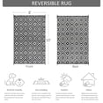 thumbnail image 2 of Aonewoe Outdoor Rug 8x10 Waterproof Reversible Camping Rug Patio Rug Plastic Straw Rug Outside Indoor Outdoor Area Rug for Patio Deck Balcony Picnic Beach, Black & White, 2 of 9