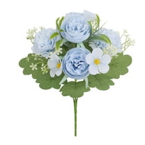 Mauxuk Simulated Peony Bouquets, Realistic Plastic Flowers for Wedding Decor, Holiday, Photography, 11.81x7.08, 0.079lb, Dusty-Toned White, Soft Purple, Pale Blue