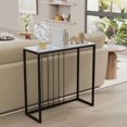 thumbnail image 4 of Wisfor Simple Narrow Entryway Console Table Living Room Sofa End Table, Glossy White, 31.50x11.81x30.71, 4 of 11