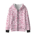 thumbnail image 2 of FUIALDOLG Girls Sweatshirt Hoodie Pink Leopard Print Zip Up Jacket with Pocket Animal Winter Outwear Jacket for Girls Hooded Long Sleeve Tops, Size XL, 2 of 7