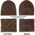 thumbnail image 2 of Viworld 2-Pieces Winter Beanie Hat Scarf Set Thick Fleece Lined Warm Knit Ski Hats Skull Cap for Men & Women, 2 of 7